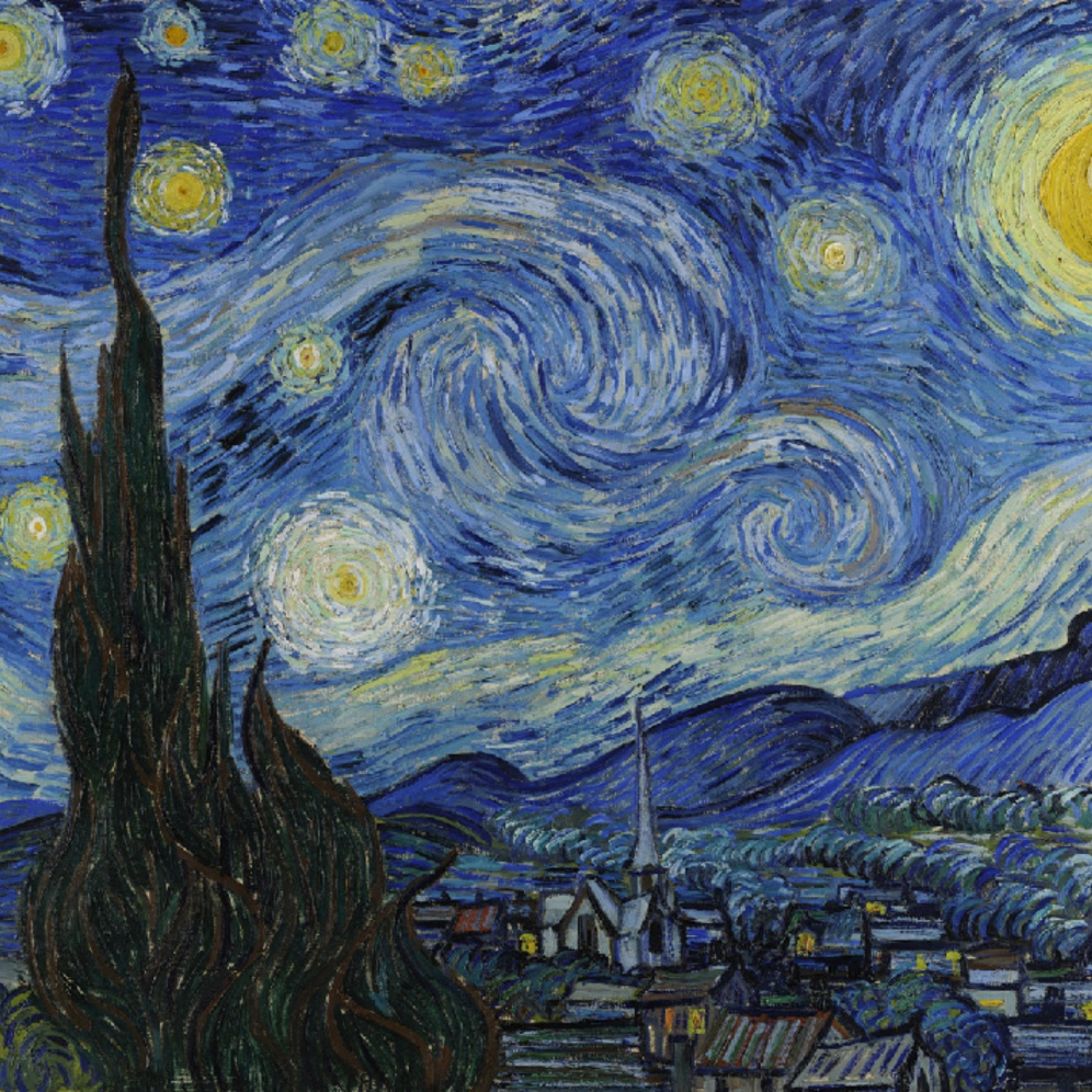 Vincent van Gogh The Starry Night, Saint Rémy, 1889, The Museum of Modern Art, New-York (detail)