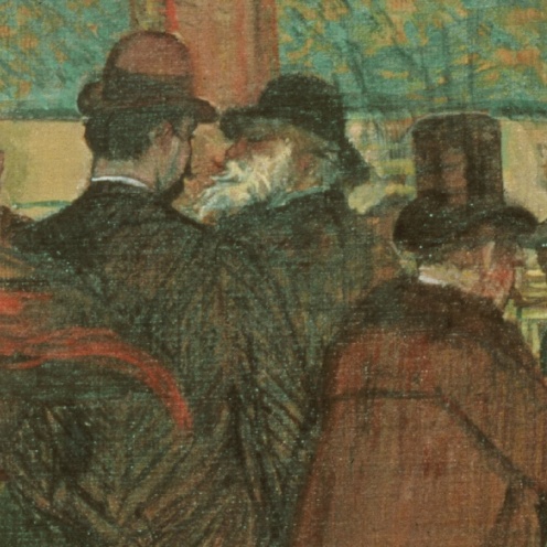 At the Moulin Rouge: The Dance, Henri de Toulouse-Lautrec (1890) Philadelphia Museum of Art, [Public domain], via Wikimedia Commons (detail)