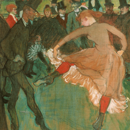 At the Moulin Rouge: The Dance, Henri de Toulouse-Lautrec (1890) Philadelphia Museum of Art, [Public domain], via Wikimedia Commons (detail)