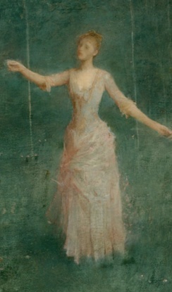 Thomas Wilmer Dewing_Summer (1890) Yale University, source: The Athenaeum, detail