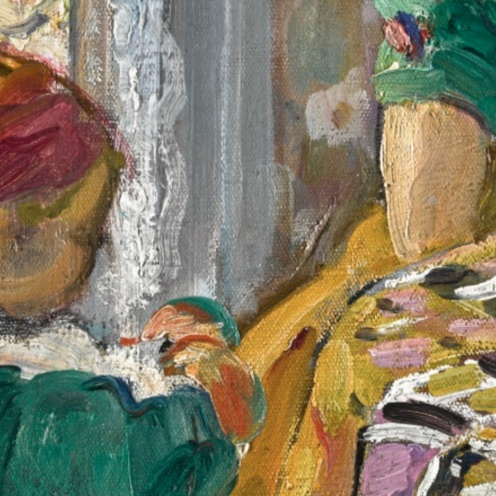 Henri Lebasque (1865 - 1937) Marthe et Pierre Lebasque dans un intérieur, (1913-1914) signed H. Lebasque (lower right), oil on canvas, 64.5 by 54cm., 25 3/8 by 21 1/4 in., Source:Sotheby's (detail)