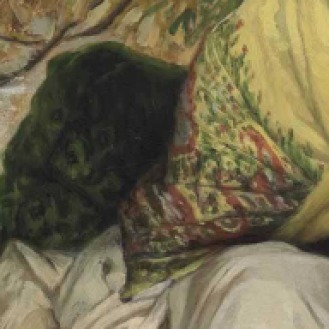 James (Jacques) Joseph Tissot (1836-1902), Waiting (also known as In the Shallows), signed 'J J Tissot' (lower left), oil on canvas, 22 x 31 in. (55.9 x 78.8 cm.), Source: Christie's, Link: https://www.christies.com/lotfinder/lot/james-joseph-tissot-waiting-5807496-details.aspx?from=searchresults&intObjectID=5807496&sid=aea0dd13-66a5-487d-9f80-304c17f332f2 , (detail).
