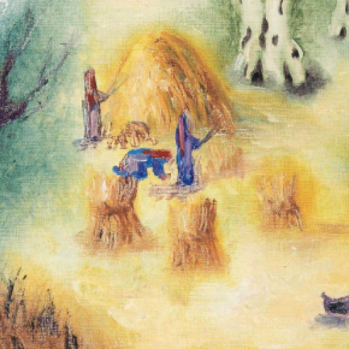 Reuven Rubin (1893-1974), Landscape near Jerusalem (1968), signed 'Rubin' and signed again in Hebrew (lower left), oil on canvas, 21 3/8 x 28 7/8 in. (54.2 x 73.4 cm.), Source: Christie's, (detail)